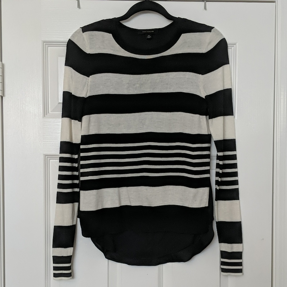 ANN TAYLOR Striped Layered Sweater